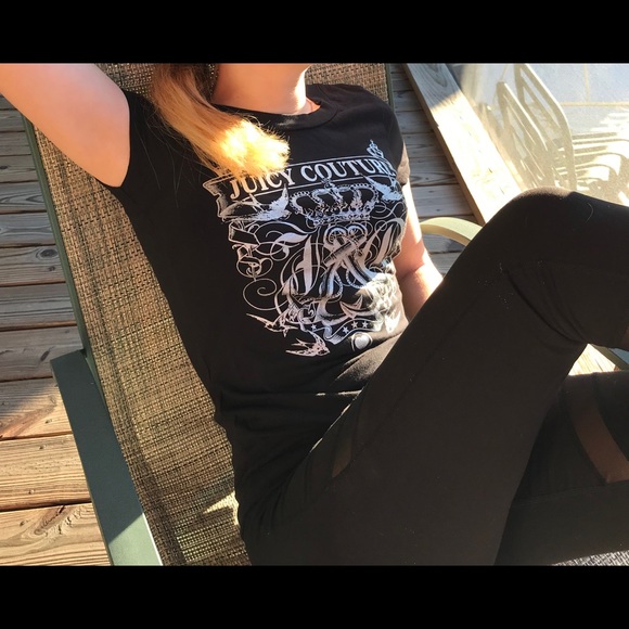 🆕 Juicy Couture 👑 Black T-Shirt - Picture 2 of 6